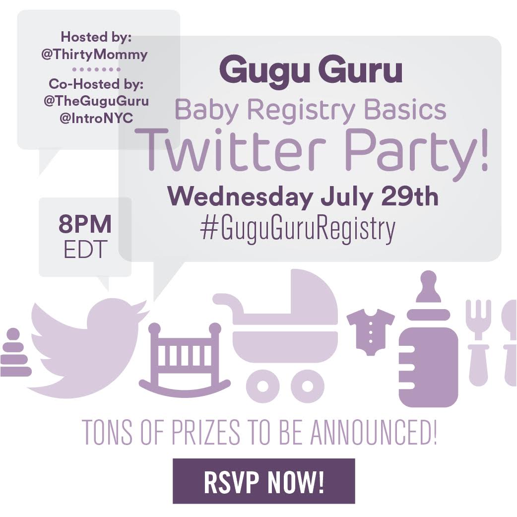 Baby Registry Basics Twitter Party with Gugu Guru 7/29