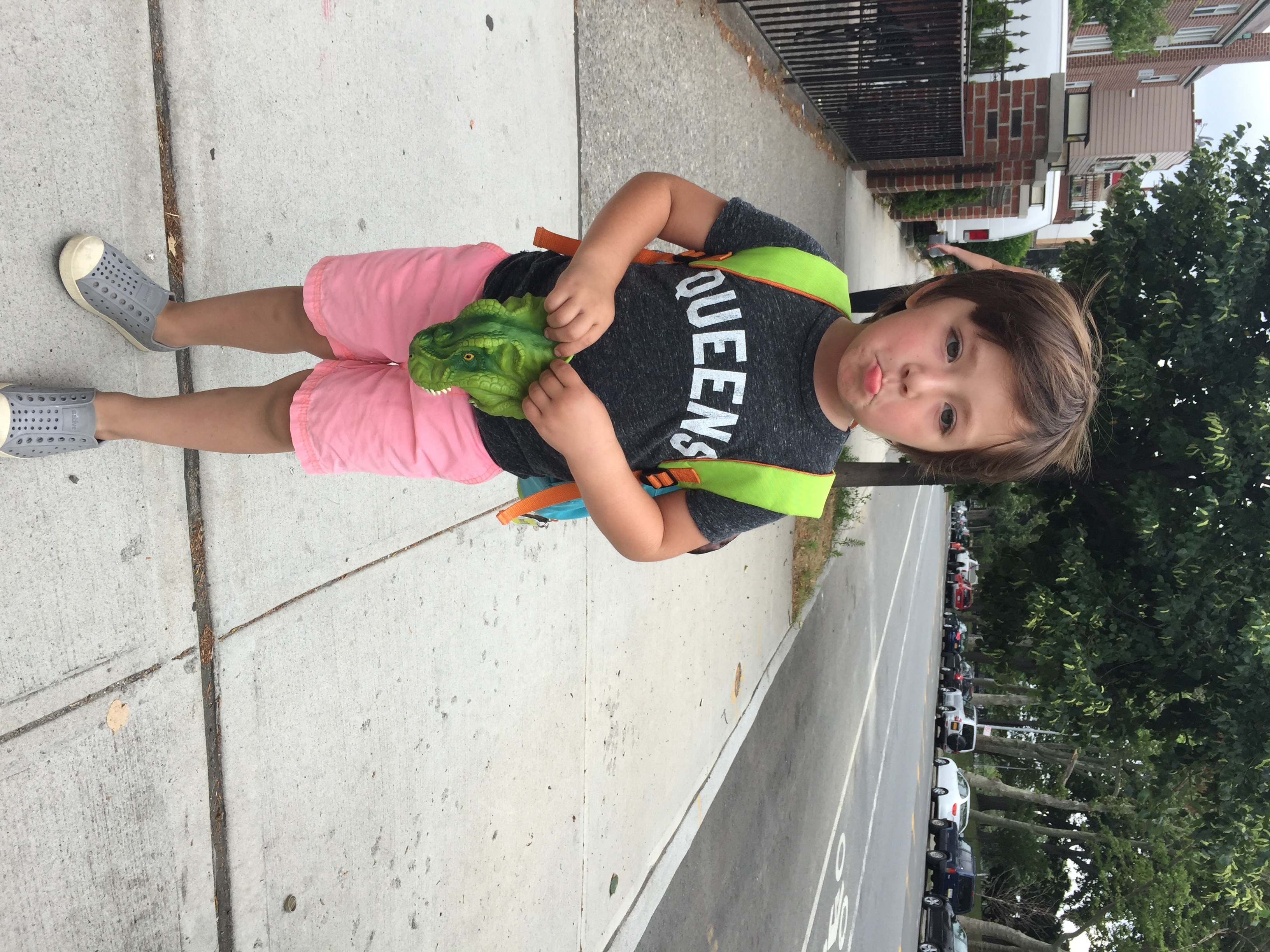 Max in his "hot" pink shorts.