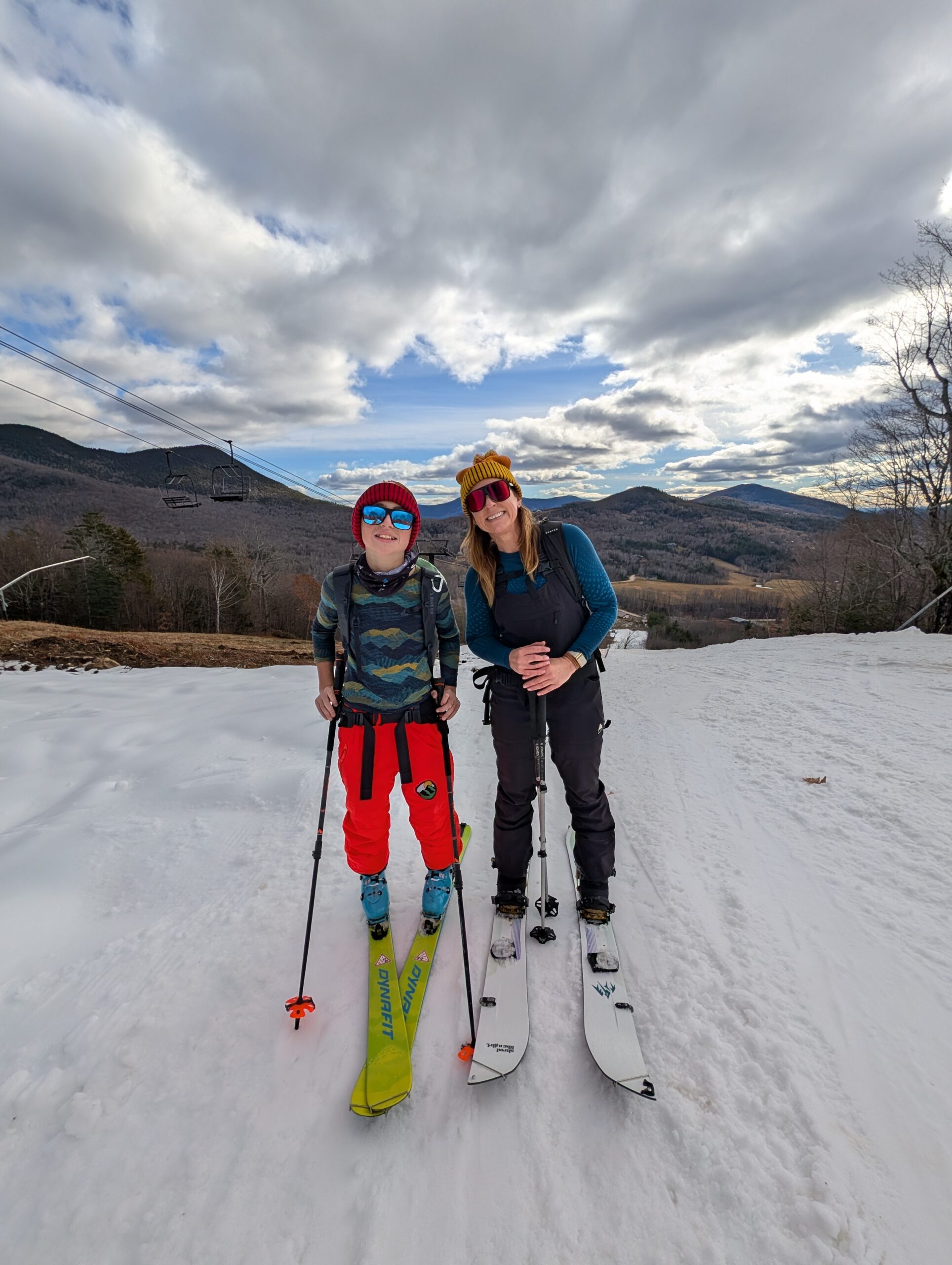 Stephanie and Max skinning up Black Mountain in New Hampshire